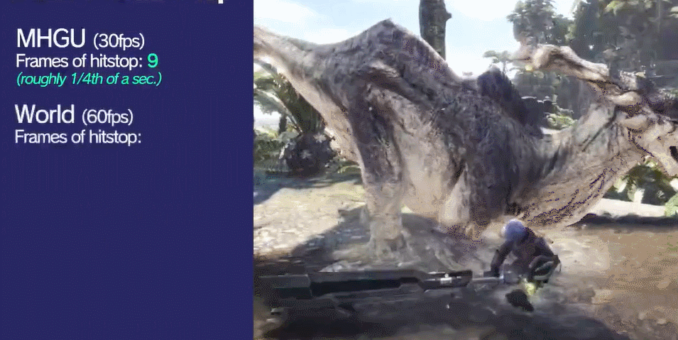 MHW 斩斧命中停顿动图